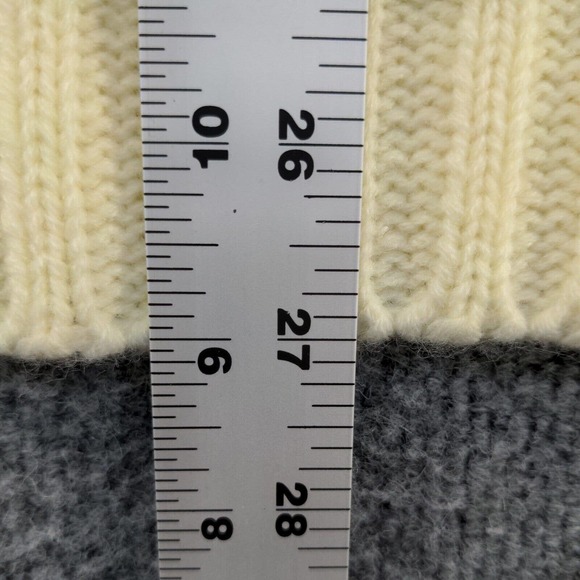 Campus Men's Button Front Cable Knit Cardigan Sweater Cream Medium Shawl Collar - Picture 10 of 11